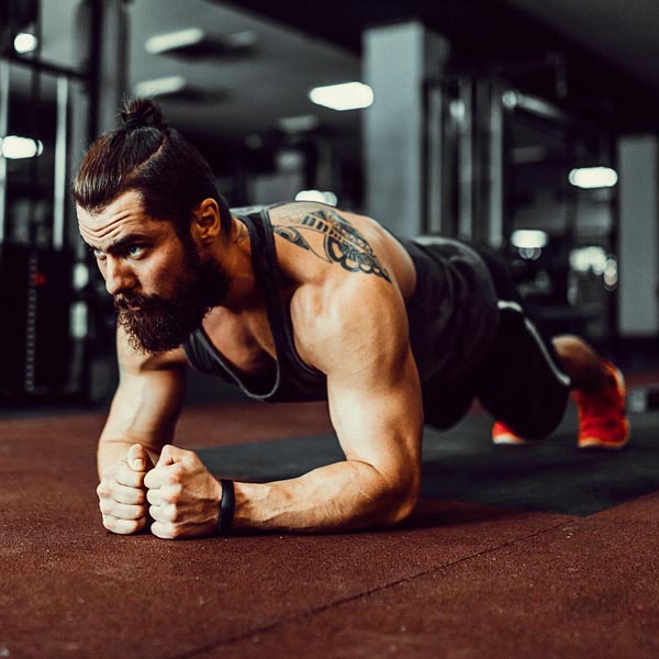 Bear plank: version progressive — repère visuel 2